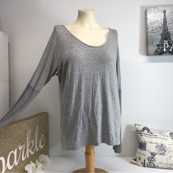 Lascana for Venus | Long sleeve Open Back Top, Grey-medium - Picture 2 of 10